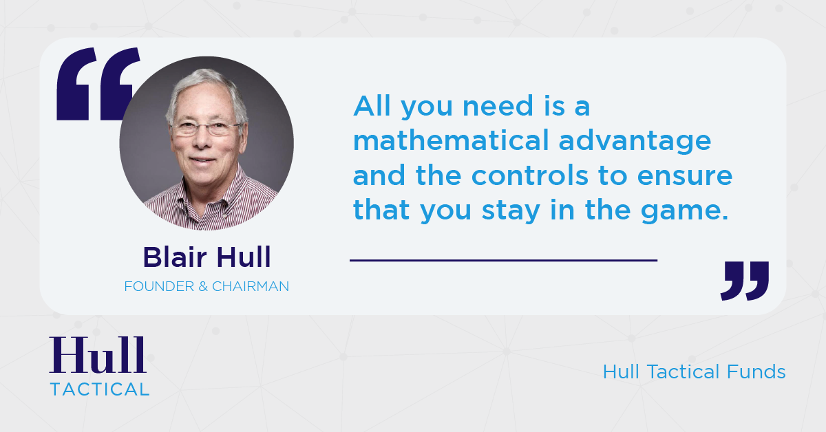 Blair Hull quote: All you need is a mathematical advantage and the controls to ensure that you stay in the game.